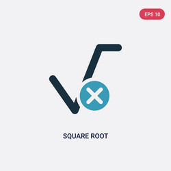 two color square root icon from user interface vector image