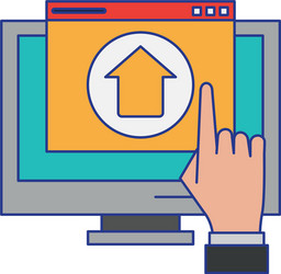 computer upload sign vector image