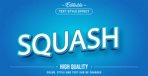 editable text style effect - squash theme vector image