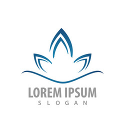 Elegant Blue Lotus Flower Logo Vector Image