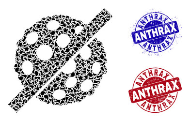 no microbe spore mosaic of shards with anthrax vector image