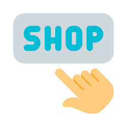 pointer dragged on shop option in website vector image