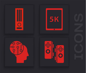 set gamepad video game console tablet with text vector image