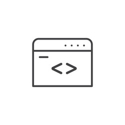 web code icon set on white background vector image