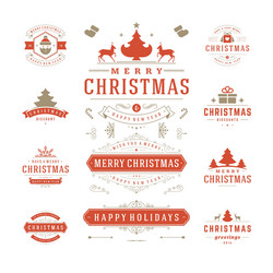 christmas labels and badges design Vector Image