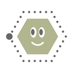 dotted hexagon shape for tracing lines vector image