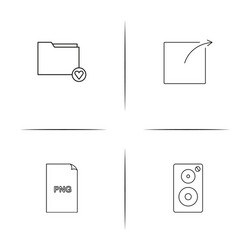 files and folders sign simple linear icons set vector image