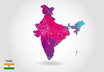 polygonal india map low poly design made vector