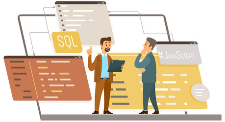 programmer engineering and coding set vector image