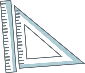 ruler and triangle measure geometry elements vector image