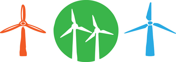 windmill icon isolated on background vector image