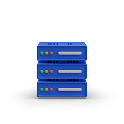 3d blue server front view autonomous performance vector image