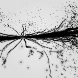array with dynamic particles 3d technology style vector image