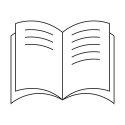 Black and white open book icon with text vector