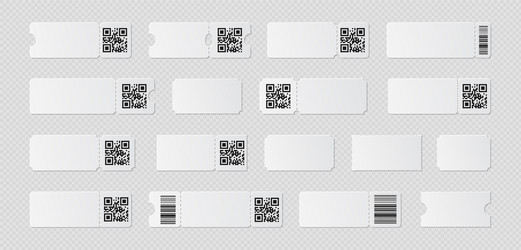 Cinema ticket template mockup with barcode Vector Image