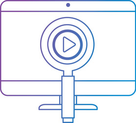 computer desktop with magnifying glass vector image