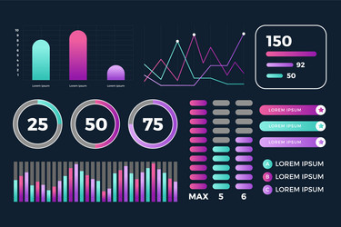 dashboard element set template vector image