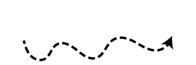 Dashed arrow set doodle dot line thin Royalty Free Vector