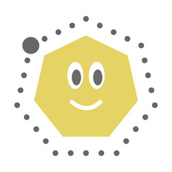 dotted heptagon shape for tracing lines vector image