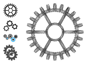 Net clock wheel mesh vector