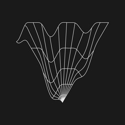 retrofuturistic liquid distorted triangle grid vector image