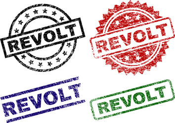scratched textured revolt seal stamps Vector Image