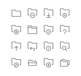 set of file and folder related icons vector