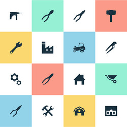set of simple wrench icons vector image