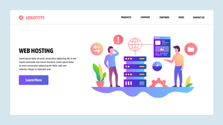 Website Hosting & Cloud Tech Template vector image