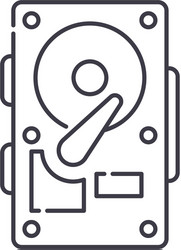 computer hardware icon linear isolated vector image