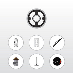 flat icon auto set of packing car segment belt vector image
