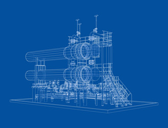 petroleum heater exchanger rendering of 3d vector image