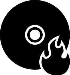 Burning cd burn dvd flat icon vector