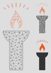 fire torch light mesh network model vector image