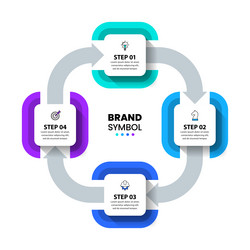 infographic template squares in a loop with 4 vector