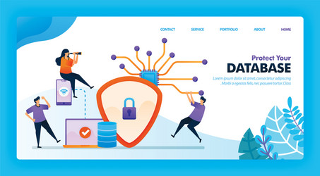 landing page design protect your database easy vector image