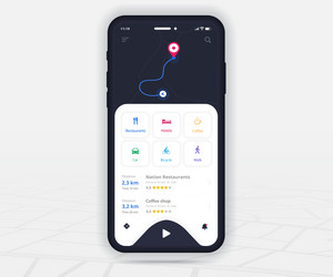 map gps navigation app ux ui concept mobile vector image