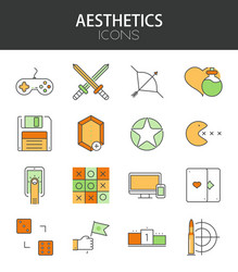 modern thin line flat design of icons set vector image