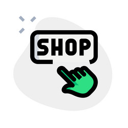 pointer dragged on shop option in website vector image