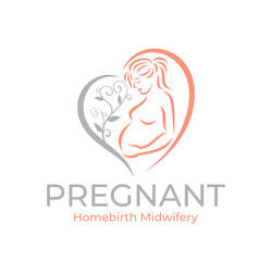 Pregnancy logo pregnant woman maternal vector