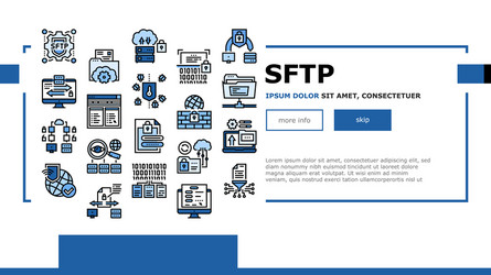 ssh sftp file transfer protocol landing header vector image