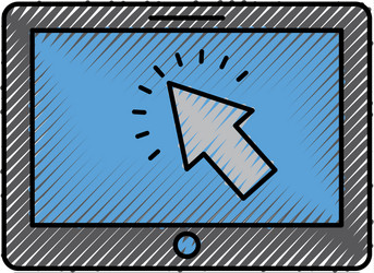 tablet with cursor button digital technology vector image