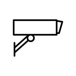 Black line security camera icon isolated on white Vector Image