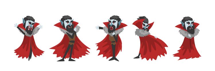 count dracula character with fangs wearing red vector image