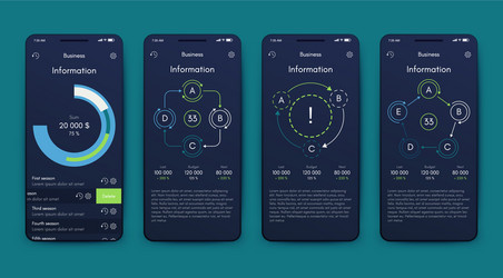 different ui ux gui screens and flat web icons vector