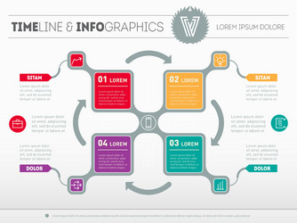 infographic of technology process with icons web vector