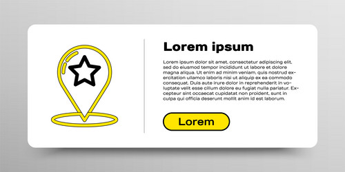 line map pointer with star icon isolated on white vector image