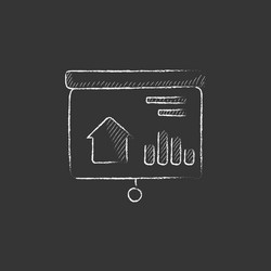 presentation on projector screen drawn in chalk vector image