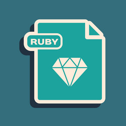 Ruby Download Button - File Icon vector image