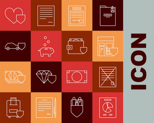 set line document with graph chart delete file vector image
